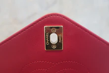 画像をギャラリービューアに読み込む, CHANEL/シャネル Vステッチシングルフラップチェーンショルダーバッグ ラムスキン ピンク/ゴールド金具 ショルダーバッグ 500100055
