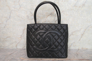 CHANEL/シャネル 復刻トート キャビアスキン ブラック/シルバー金具 トートバッグ 600120212