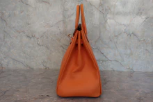 画像をギャラリービューアに読み込む, HERMES／エルメス オータクロア32 ヴォーエプソン オレンジ □L刻印 ハンドバッグ 800020016
