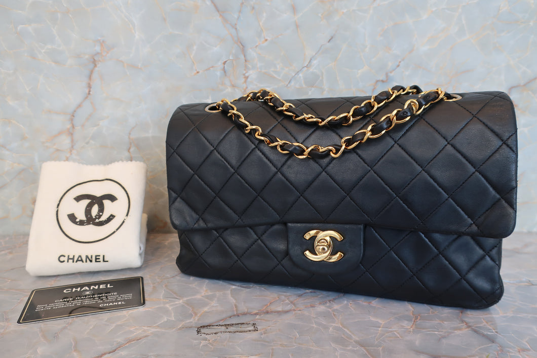 CHANEL/シャネル マトラッセWフラップWチェーンショルダーバッグ ラムスキン ブラック/ゴールド金具 ショルダーバッグ 600120174