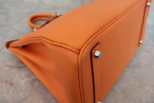 画像をギャラリービューアに読み込む, HERMES/エルメス オータクロア32 ヴォーエプソン オレンジ □L刻印 ハンドバッグ 800020016