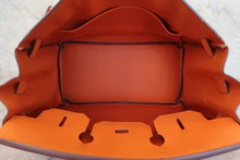 画像をギャラリービューアに読み込む, HERMES／エルメス オータクロア32 ヴォーエプソン オレンジ □L刻印 ハンドバッグ 800020016
