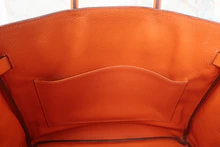 画像をギャラリービューアに読み込む, HERMES／エルメス オータクロア32 ヴォーエプソン オレンジ □L刻印 ハンドバッグ 800020016

