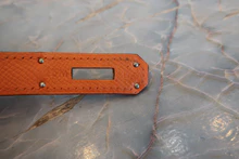 画像をギャラリービューアに読み込む, HERMES/エルメス オータクロア32 ヴォーエプソン オレンジ □L刻印 ハンドバッグ 800020016