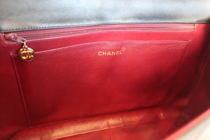 CHANEL/シャネル デカマトラッセシングルフラップチェーンショルダーバッグ ラムスキン ブラック/ゴールド金具 ショルダーバッグ 600090178