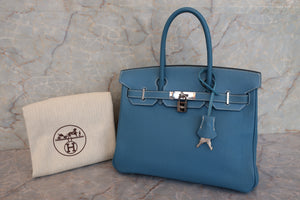 HERMES／エルメス バーキン30 トゴ ブルージーン □H刻印 ハンドバッグ 600120297