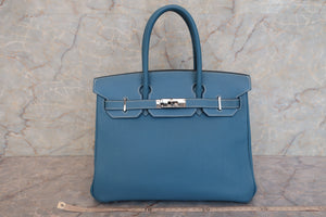 HERMES／エルメス バーキン30 トゴ ブルージーン □H刻印 ハンドバッグ 600120297