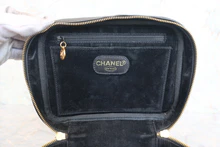画像をギャラリービューアに読み込む, CHANEL/シャネル ココマークバニティ キャビアスキン ブラック/ゴールド金具 バニティ 800040041