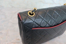 画像をギャラリービューアに読み込む, CHANEL/シャネル マトラッセバイカラーチェーンショルダーバッグ ラムスキン ブラック/レッド/ゴールド金具 ショルダーバッグ 800040047

