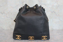 画像をギャラリービューアに読み込む, CHANEL/シャネル トリプルココマークチェーンショルダーバッグ キャビアスキン ブラック/ゴールド金具 ショルダーバッグ 800040029