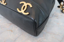 画像をギャラリービューアに読み込む, CHANEL/シャネル トリプルココマークチェーンショルダーバッグ キャビアスキン ブラック/ゴールド金具 ショルダーバッグ 800040029