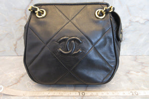 CHANEL/シャネル フリンジチェーンショルダーバッグ ラムスキン ブラック/ゴールド金具 ショルダーバッグ 600120274