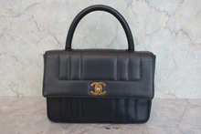 画像をギャラリービューアに読み込む, CHANEL/シャネル マドモアゼルハンドバッグ キャビアスキン ブラック/ゴールド金具 ハンドバッグ 800030016