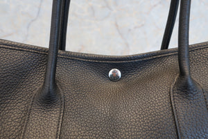 HERMES  GARDEN PARTY PM Negonda leather Black □K刻印 Tote bag 600120288