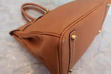 画像をギャラリービューアに読み込む, HERMES/エルメス バーキン30 トゴ ゴールド □H刻印 ハンドバッグ 800030159