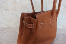 画像をギャラリービューアに読み込む, HERMES/エルメス バーキン30 トゴ ゴールド □H刻印 ハンドバッグ 800030159