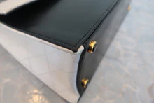 画像をギャラリービューアに読み込む, CHANEL/シャネル 2.55バイカラーチェーンショルダーバッグ ラムスキン ブラック/ホワイト/ゴールド金具 ショルダーバッグ 800020145
