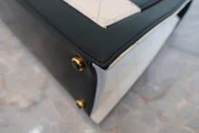 画像をギャラリービューアに読み込む, CHANEL/シャネル 2.55バイカラーチェーンショルダーバッグ ラムスキン ブラック/ホワイト/ゴールド金具 ショルダーバッグ 800020145