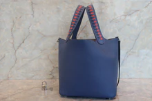 画像をギャラリービューアに読み込む, HERMES／エルメス ピコタンロックＰＭトレサージュ ヴォーエプソン ブルーブライトン/カプシーヌ/ブルーサフィール C刻印 ハンドバッグ 700120149
