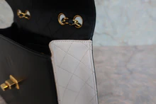 画像をギャラリービューアに読み込む, CHANEL/シャネル 2.55バイカラーチェーンショルダーバッグ ラムスキン ブラック/ホワイト/ゴールド金具 ショルダーバッグ 800020145
