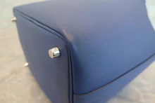 画像をギャラリービューアに読み込む, HERMES/エルメス ピコタンロックPMトレサージュ ヴォーエプソン ブルーブライトン/カプシーヌ/ブルーサフィール C刻印 ハンドバッグ 700120149