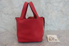 画像をギャラリービューアに読み込む, HERMES／エルメス ピコタンロックＰＭ トリヨンクレマンス ルージュカザック A刻印 ハンドバッグ 800040035
