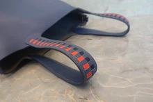 画像をギャラリービューアに読み込む, HERMES/エルメス ピコタンロックPMトレサージュ ヴォーエプソン ブルーブライトン/カプシーヌ/ブルーサフィール C刻印 ハンドバッグ 700120149