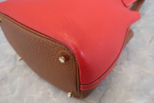 画像をギャラリービューアに読み込む, HERMES／エルメス ピコタンロックカザックPM トリヨンクレマンス ルージュクー/ゴールド D刻印 ハンドバッグ 800040058
