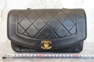 CHANEL/シャネル ダイアナマトラッセチェーンショルダーバッグ ラムスキン ブラック/ゴールド金具 ショルダーバッグ 600120095