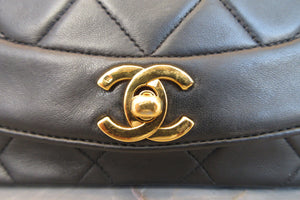 CHANEL/シャネル ダイアナマトラッセチェーンショルダーバッグ ラムスキン ブラック/ゴールド金具 ショルダーバッグ 600120095