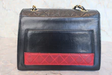 画像をギャラリービューアに読み込む, CHANEL/シャネル 2.55バイカラーチェーンショルダーバッグ ラムスキン ブラック/レッド/ゴールド金具 ショルダーバッグ 800020199
