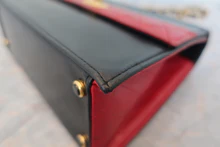 画像をギャラリービューアに読み込む, CHANEL/シャネル 2.55バイカラーチェーンショルダーバッグ ラムスキン ブラック/レッド/ゴールド金具 ショルダーバッグ 800020199
