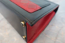 画像をギャラリービューアに読み込む, CHANEL/シャネル 2.55バイカラーチェーンショルダーバッグ ラムスキン ブラック/レッド/ゴールド金具 ショルダーバッグ 800020199
