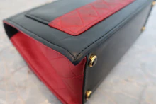 画像をギャラリービューアに読み込む, CHANEL/シャネル 2.55バイカラーチェーンショルダーバッグ ラムスキン ブラック/レッド/ゴールド金具 ショルダーバッグ 800020199
