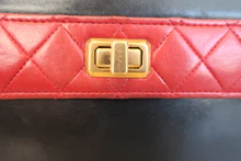 画像をギャラリービューアに読み込む, CHANEL/シャネル 2.55バイカラーチェーンショルダーバッグ ラムスキン ブラック/レッド/ゴールド金具 ショルダーバッグ 800020199

