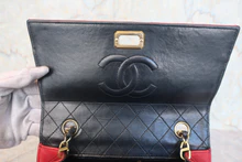 画像をギャラリービューアに読み込む, CHANEL/シャネル 2.55バイカラーチェーンショルダーバッグ ラムスキン ブラック/レッド/ゴールド金具 ショルダーバッグ 800020199
