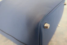 画像をギャラリービューアに読み込む, HERMES/エルメス ピコタンロックPMトレサージュ ヴォーエプソン ブルーブライトン/カプシーヌ/ブルーサフィール C刻印 ハンドバッグ 700120132