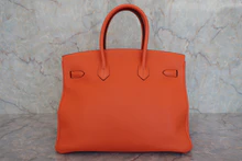 画像をギャラリービューアに読み込む, HERMES／エルメス バーキン35 トリヨンクレマンス オレンジポピー □R刻印 ハンドバッグ 800040055
