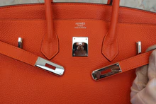 画像をギャラリービューアに読み込む, HERMES／エルメス バーキン35 トリヨンクレマンス オレンジポピー □R刻印 ハンドバッグ 800040055
