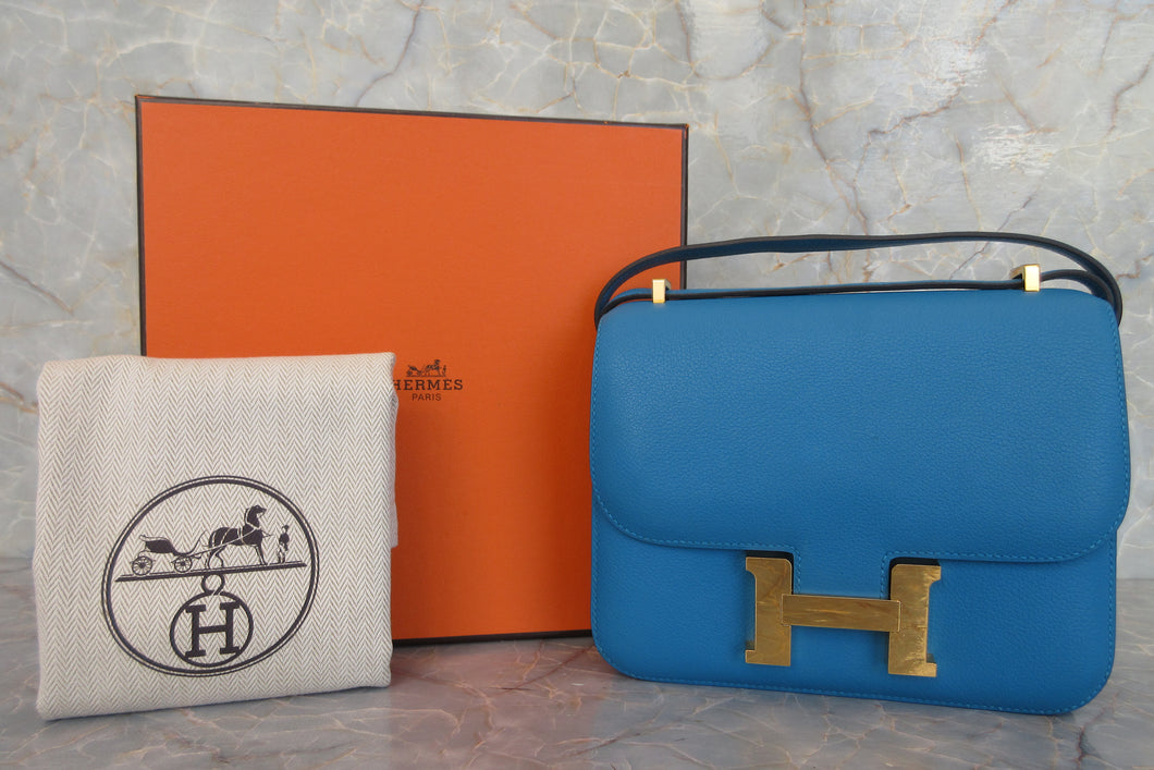 HERMES／エルメス コンスタンス3 ミニ エバーカラー ブルーザンジバル A刻印 ショルダーバッグ 600120302