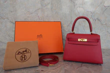 画像をギャラリービューアに読み込む, HERMES／エルメス ミニケリー20 クシュベル ルージュヴィフ □C刻印 ショルダーバッグ 800040066
