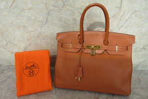 HERMES／エルメス バーキン35トリヨンクレマンス ブリック □D刻印 ハンドバッグ 600120261