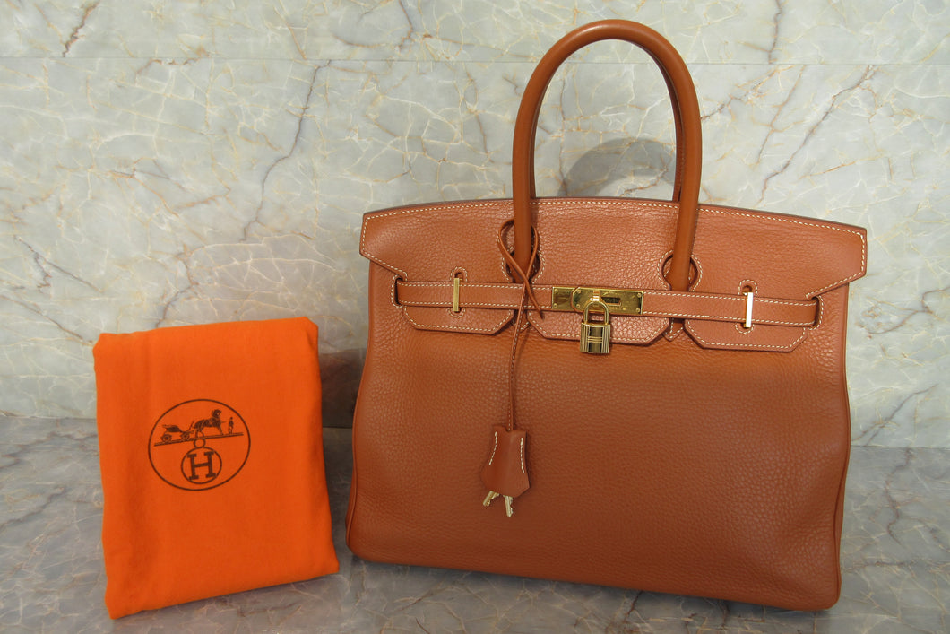 HERMES／エルメス バーキン35トリヨンクレマンス ブリック □D刻印 ハンドバッグ 600120261