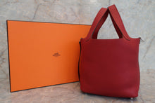 Load image into Gallery viewer, HERMES PICOTIN LOCK PM Clemence leather Rouge garance □Q Engraving Hand bag 700010089
