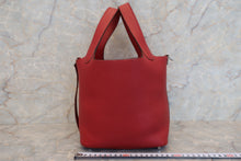 Load image into Gallery viewer, HERMES PICOTIN LOCK PM Clemence leather Rouge garance □Q Engraving Hand bag 700010089
