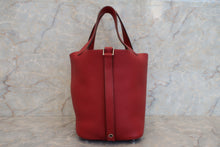 Load image into Gallery viewer, HERMES PICOTIN LOCK PM Clemence leather Rouge garance □Q Engraving Hand bag 700010089
