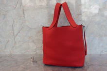 画像をギャラリービューアに読み込む, HERMES／エルメス ピコタンロックＭＭ トリヨンクレマンス ルージュトマト X刻印 ハンドバッグ 700100020
