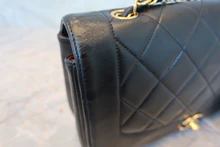 画像をギャラリービューアに読み込む, CHANEL/シャネル ダイアナマトラッセチェーンショルダーバッグ ラムスキン ブラック/ゴールド金具 ショルダーバッグ 800020195