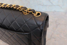 画像をギャラリービューアに読み込む, CHANEL/シャネル 中マトラッセシングルフラップWチェーンショルダーバッグ ラムスキン ブラック/ゴールド金具 ショルダーバッグ 800030137