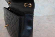 画像をギャラリービューアに読み込む, CHANEL/シャネル 中マトラッセシングルフラップWチェーンショルダーバッグ ラムスキン ブラック/ゴールド金具 ショルダーバッグ 800030137